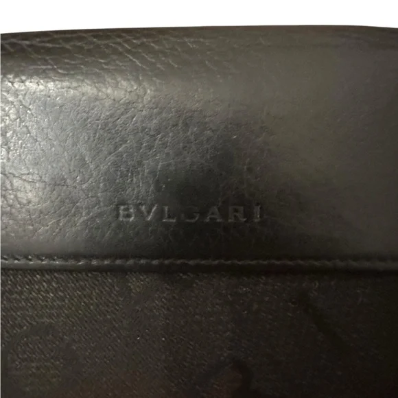 Bvlgari Black Canvas and Leather Long Wallet